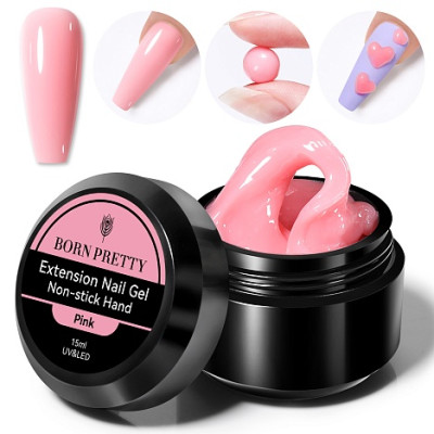 Born Pretty, Гель-пластилин для наращивания Non-stick hand extension gel #4 Pink, 15мл