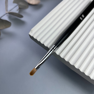 Кисть для геля Nail Art №6 овал (черная в тубе)