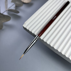 Кисть для дизайна Nail Art волосок 11мм, красное дерево (в тубе)