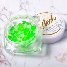 Стразы неоновые разноразмерные "Blesk", цвет: салатовый ~100 шт
