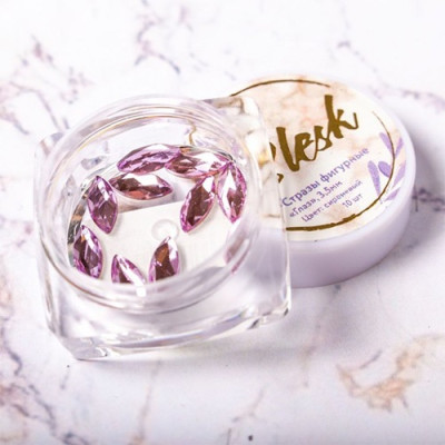 Стразы фигурные "Глаз" "Blesk", цвет: сиреневый 3,5*8 мм (10 шт)