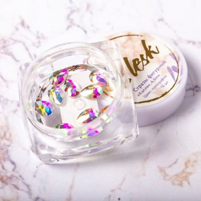 Стразы фигурные "Капля" "Blesk", цвет: голография 4*6 мм (10 шт)