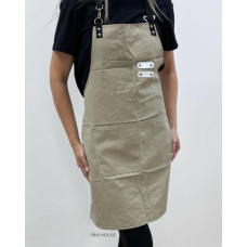 Фартук с шевронами и карабинами древесно-бежевый