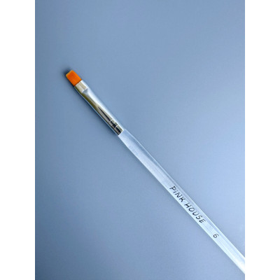 Кисть Pink House Прозрачная ручка №6 квадрат