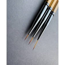 Pink House Кисть №03 тонкая (золотая ручка)