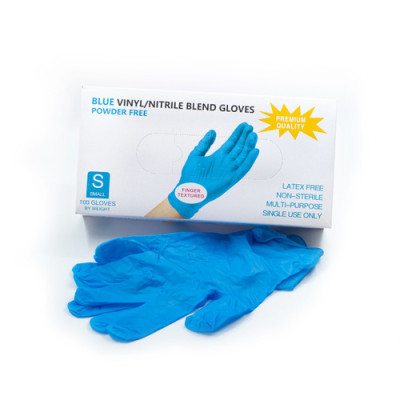 Перчатки нитрил + винил 100шт S голубой