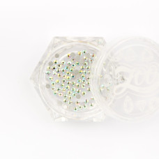 Стразы ZOO 1087 стеклянные прозрачные AB голография SS4 100шт