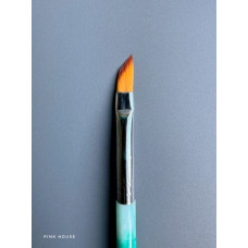 Кисть Pink House Cкошенная плавно (мраморная/розовая ручка)