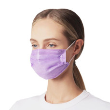 Маска для лица 3-х слойная SMS фиолетовая в пакете 50шт 