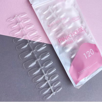 Pink House Типсы 03 Nail Kingdom гелевые без к/зоны XXL овал 120 шт.