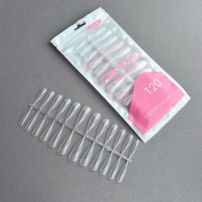 Pink House Типсы 05 Nail Kingdom гелевые с к/зоной стилет 120 шт.