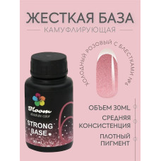 Гель-лак "Bloom" база 30мл жесткая 06 холодный розовый с блестками