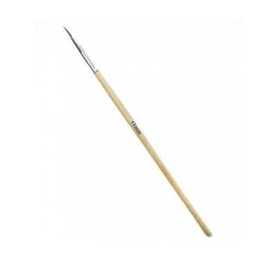 Кисть тонкая Nail Art волосок 11мм, (натуральное дерево)