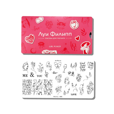 Луи Филипп Пластина для стемпинга Me & You K008