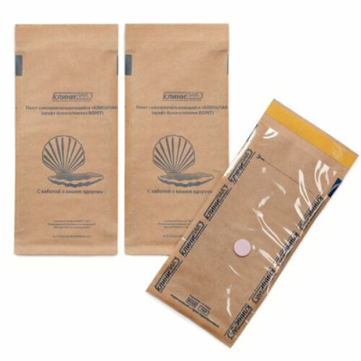 Крафт пакеты 100*200 100 штук КлиниПак