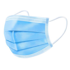 Маска для лица 3-х слойная SMS голубая в пакете 50шт 