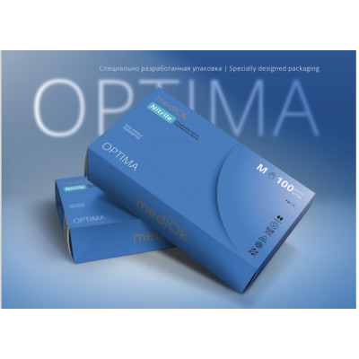 Перчатки "MediOk" нитриловые L 100шт голубые