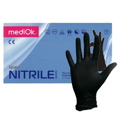 Перчатки "MediOk" нитриловые L 100шт черные