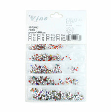 Стразы Vins (crystal lizer) микс цветов и размеров разделенные 1440шт