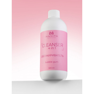  MANITA Жидкость Обезжириватель для ногтей 4 в 1 "BUBBLE GUM" 500 мл