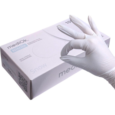 MediOk Перчатки Нитриловые SNOW S 50 пар/уп.