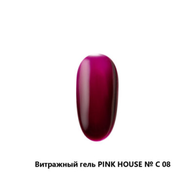 С08 бордовый гель витражный 5мл pink house (Л)