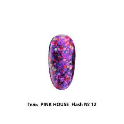 12 гель- flash glitter pink house