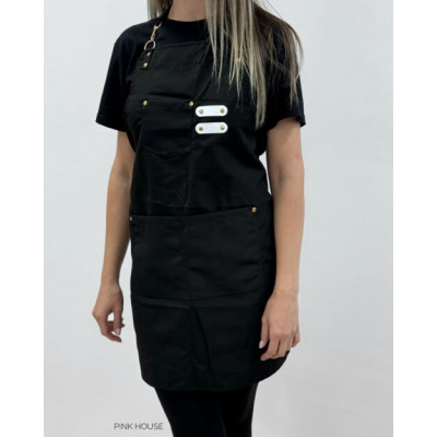 Фартук с шевронами и карабинами черный