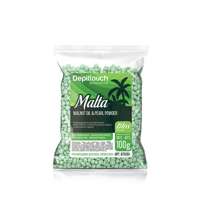 Горячий воск Depiltouch 100гр (в гранулах) Bliss Malta с маслом грецкого ореха и жемчужной пудрой