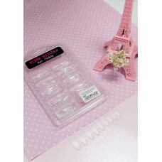 Pink House Типсы гелевые прозрачные тонкие миндаль 96шт арт.4846