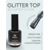 Гель-лак "Bloom" топ 15мл ГЛИТТЕР суперглянецевый без липкого слоя