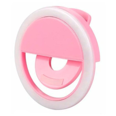 лампа-кольцо селфи на прищепке pink house