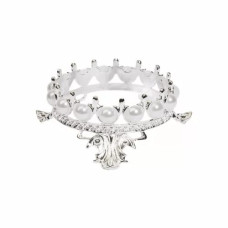 Подставка д/кистей Корона Марго с жемчугом серебро