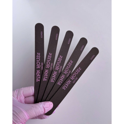 Пилка Pink House прямая 100/180 КОРИЧНЕВАЯ