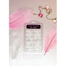 Pink House Типсы гелевые прозрачные тонкие овал 96 шт. арт.4488