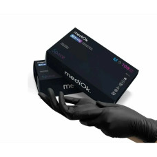 Перчатки одноразовые нитриловые mediOk M черные 100 шт