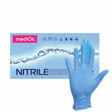 Перчатки одноразовые нитриловые mediOk M голубые 100 шт