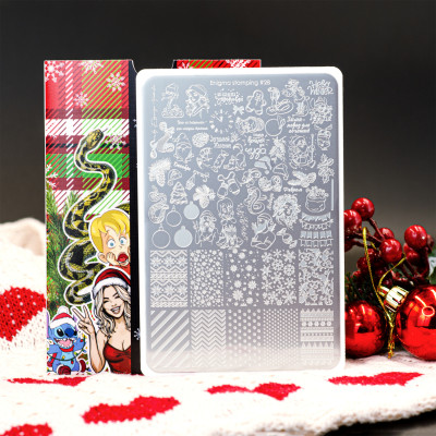 Пластина для стемпинга Enigma Stamping №28 Новогодняя (большая)