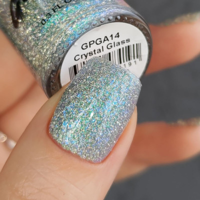 Grattol GPGA14 Color Nail Polish Crystal Glass - с глиттером, Халяль, 9 мл