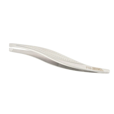 Пинцет Nippon Nippers для бровей (T-08) Скошенный край. Узкий хват. Длина 95 мм.