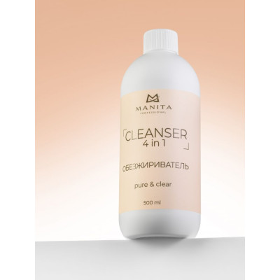  MANITA Жидкость Обезжириватель для ногтей 4 в 1 "PURE,CLEAR" 500 мл