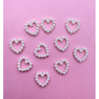 Фигурки ZOO 1831 объёмные "Жемчуг сердечки" 10шт