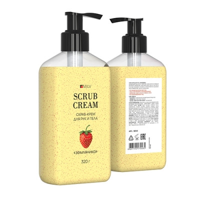 Скраб-крем MILV для тела "Земляника" 300мл
