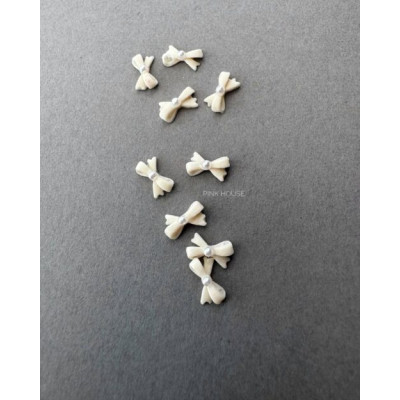 Pink House Фигурки "Бантик с бусиной шампань" 10 шт