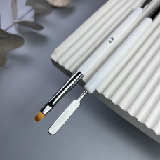 Кисть для полигеля Nail Art овал №4 (белая со шпателем)