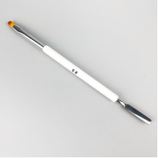 Кисть для полигеля Nail Art овал №6 (белая со шпателем)