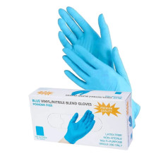 Перчатки нитрил + винил 100шт L голубые