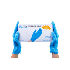 Перчатки нитрил + винил 100шт XS голубой