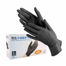 Перчатки нитрил + винил 100шт L черный