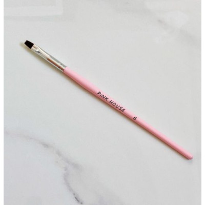 Кисть Pink House №6 прямая (бордо/розовая ручка)